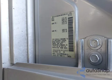 2013 Nissan Maxima S z USA, uszkodzony, nr VIN 1N4AA5AP1DC831933